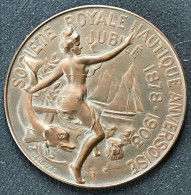 Société Royale Nautique Anversoise Jubilé 1878-1903 Carl Nys (uniface Bronze) - Professionals / Firms