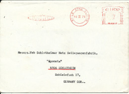 Ireland Cover With Red Meter Cancel Sent To Germany DDR 14-2-1974 - Lettres & Documents