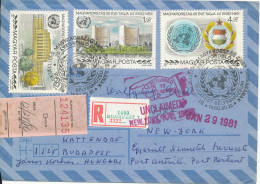 Hungary Registered Air Mail Cover Sent To USA 20-12-1980 Unclaimed And Returned To Sender With A Lot Of Stamps On Front - Brieven En Documenten