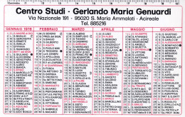 Calendarietto - Centro Studi - Gerlando Maria Genuardi - S.maria Ammalati - Acireale - Anno 1978 - Small : 1971-80