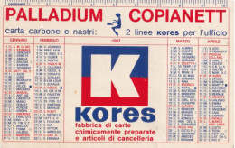 Calendarietto - Palladium - Copianett - Kores - Milano - Roma - Anno 1978 - Petit Format : 1971-80