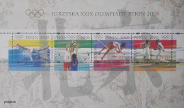 Poland 2008, Summer Olympic Games In Beijing, MNH S/S - Neufs