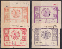 F-EX48588 INDIA REVENUE BIKANER FEUDATARY TICKET STAMPS LOT OF 9.  - Other & Unclassified
