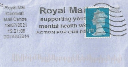 Great Britain 2021 Cover Cornwall Brazil Cancel Royal Mail Supporting Your Mental Health With Action For Children Machin - Unclassified