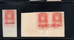 O) 1868  HAWAII -  UNITED STATES,  KING KAMEHAMEHA III, 13c  Dull Rose REPRINT OVERPRINT IN BLACK, , 13c SPECIMEN LONG C - Hawaii