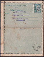 F-EX48666 ARGENTINA 1889 POSTAL STATIONERY.  - Covers & Documents
