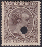 Spain 1889 Sc 265 España Ed 223T Telegraph Punch (taladrado) Cancel - Télégraphe