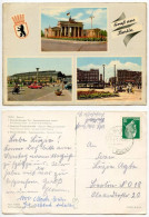 Germany, DDR 1967 Postcard Gruß Aus Berlin - Brandenburger Tor, Bahnhof Friedrichstraße, Alexanderplatz - Brandenburger Tor