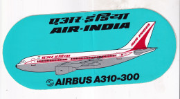 Autocollant Avion - AIR-INDIA   AIRBUS A310-300 - Autocollants