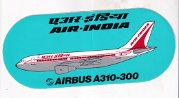 Autocollant Avion - AIR-INDIA   AIRBUS A310-300 - Aufkleber