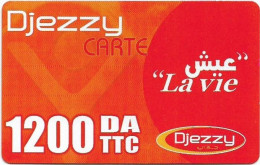 Algeria - Djezzy - La Vie Red, (Reverse 1) GSM Refill 1.200DA, Used - Algérie