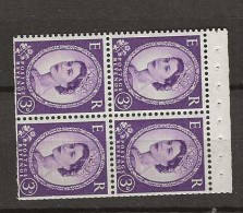 1958 MNH GB Watermark Multiple Crown Booklet Pane SG 575-mb Postfris** - Unused Stamps