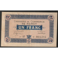 54 - NANCY - CHAMBRE DE COMMERCE - 1 FRANC - 15/05/1916 - TTB - Zonder Classificatie