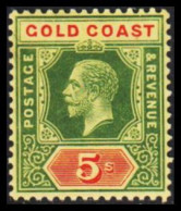 1913-1921. GOLD COAST. Georg V. 5 S Watermark CA Multiple. Hinged. (MICHEL 71y) - JF542681 - Gold Coast (...-1957)