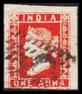 1854. INDIA. Victoria. ONE ANNA. Fine Cancel. Small Thin Spot Reverse. - JF542690 - 1858-79 Kolonie Van De Kroon