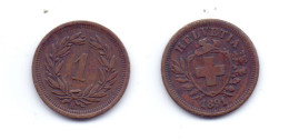 Switzerland 1 Rappen 1891 - 1 Centime / Rappen