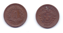 Switzerland 1 Rappen 1900 - 1 Centime / Rappen