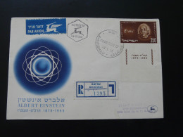 Registered FDC With Tab Albert Einstein Amnishav Israel 1956 - Usati (con Tab)