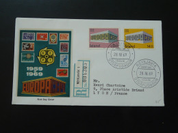 FDC Recommandée Registered Europa Cept Islande Iceland 1969 - FDC