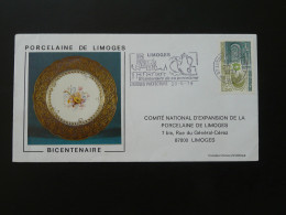 Lettre Illustrée Avec Flamme Bicentenaire Porcelaine De Limoges 1979 - Porselein