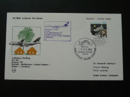 Lettre Premier Vol First Flight Cover Sydney --> Kuala Lumpur Malaysia Boeing 747 Lufthansa 1982  - Covers & Documents