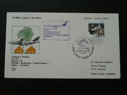 Lettre Premier Vol First Flight Cover Sydney --> Kuala Lumpur Malaysia Boeing 747 Lufthansa 1982  - Brieven En Documenten