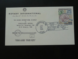 Lettre Cover Rotary International Assembly Flamme Musique Music Nashville USA 1986 - Sobres De Eventos