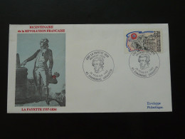 FDC Révolution Française La Fayette Lafayette Chavaniac 43 Haute Loire 1989 - Franse Revolutie