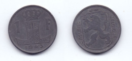 Belgium 1 Franc 1943 WWII Issue BELGIE-BELGIQUE - 1 Franc