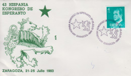 Enveloppe  ESPAGNE   43éme  CONGRES    D' ESPERANTO     ZARAGOZA    1983 - Esperanto