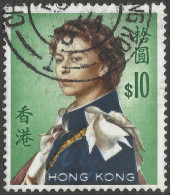 Hong Kong. 1962-73 QEII. $10 Used. Upright Block CA W/M SG 209 - Used Stamps