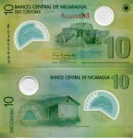 Nicaragua 2009 P201 Polymer 10 Cordobas Banknote Money Unc X 10 Pieces Lot - Nicaragua