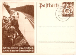 Erster Spatenstich 1000km Autobahn Fertig 1936 (Stempel: Gera 1936) - Postkarten