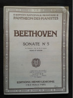 BEETHOVEN SONATE N 5 LE PRINTEMPS POUR VIOLON ET PIANO PARTITION HENRY LEMOINE - Instruments à Cordes