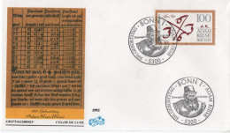 Germany Deutschland 1992 FDC Adam Riese, German Mathematician Rechenmeister, Canceled In Bonn - 1991-2000