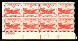 U28B - STATI UNITI USA 1947 , Posta Aerea Il 5 Cent N. 33 *** MNH Blocco Di Otto - 2b. 1941-1960 Nuevos