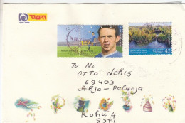 GOOD ISRAEL Postal Cover To ESTONIA 2022 - Good Stamped: Soccer / Football ; Taninim River - Lettres & Documents