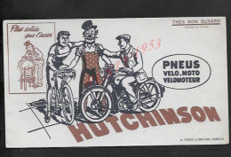 ANCIEN BUVARD ILLUSTRÉE PNEUS VELO VELOMOTEUR HUTCHINSON N FORTIN PARIS 14e : - Tweewielers