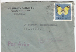 GOOD POLAND Postal Cover To FINLAND 1969  - Good Stamped: Butterfly - Covers & Documents