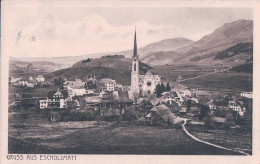 Gruss Aus Escholzmatt LU, Eglise Et Village (11.4.1919) - Escholzmatt