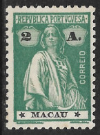 Macao Macau – 1913 Ceres Type 2 Avos Pontinhado Espesso Paper Mint Stamp - Nuovi