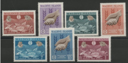 MALDIVE ISLANDS N° 117 à 123 Lutte Contre La Faim (Hunger) Neufs ** (MNH). TB - Maldives (...-1965)