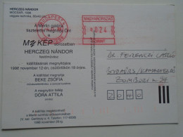 D201184   Hungary  Postcard Levelezőlap - Ema -  Red Meter - Invitation - Herczeg Nándor Painter  - 1998 - Automaatzegels [ATM]