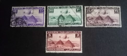 Egypt 1941 , Airmail Complete Set Of The Airplane Over Pyramids Of GIZA, VF - Used Stamps