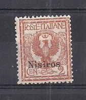 COLONIE ITALIANE 1912  NISIRO FRANCOBOLLI SOPRASTAMPATI UNIF. 1 MLH VF - Aegean (Nisiro)