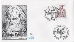 Germany Deutschland 1994 FDC Hans Sachs, Poet, Playwright, Writer, Canceled In Berlin - 1991-2000