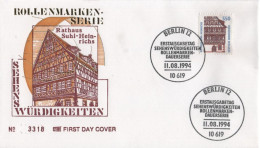 Germany Deutschland 1994 FDC Sehenswürdigkeiten, Rathaus Suhl-Heinrichs, Canceled In Berlin - 1991-2000