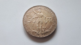 BELGIQUE LEOPOLD III SUPERB 50 FRANCS ARGENT 1935 VL POSITION A ONLY 140.035 EX. SOUS COTEE ! COTES : 75€-125€-175€-325€ - 50 Frank