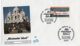 Germany Deutschland 1994 FDC Miteinander Leben, Live Together, Canceled In Berlin - 1991-2000