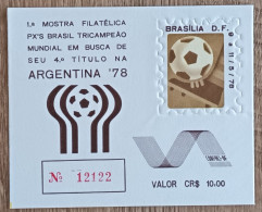 Brésil - Feuillet / Vignette - Exposition Philatélique / Coupe Du Monde De Football En Argentine - 1978 - Neuf - Blocs-feuillets